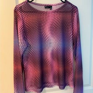 Disco Vibes Mesh Pink and Purple Women's Top